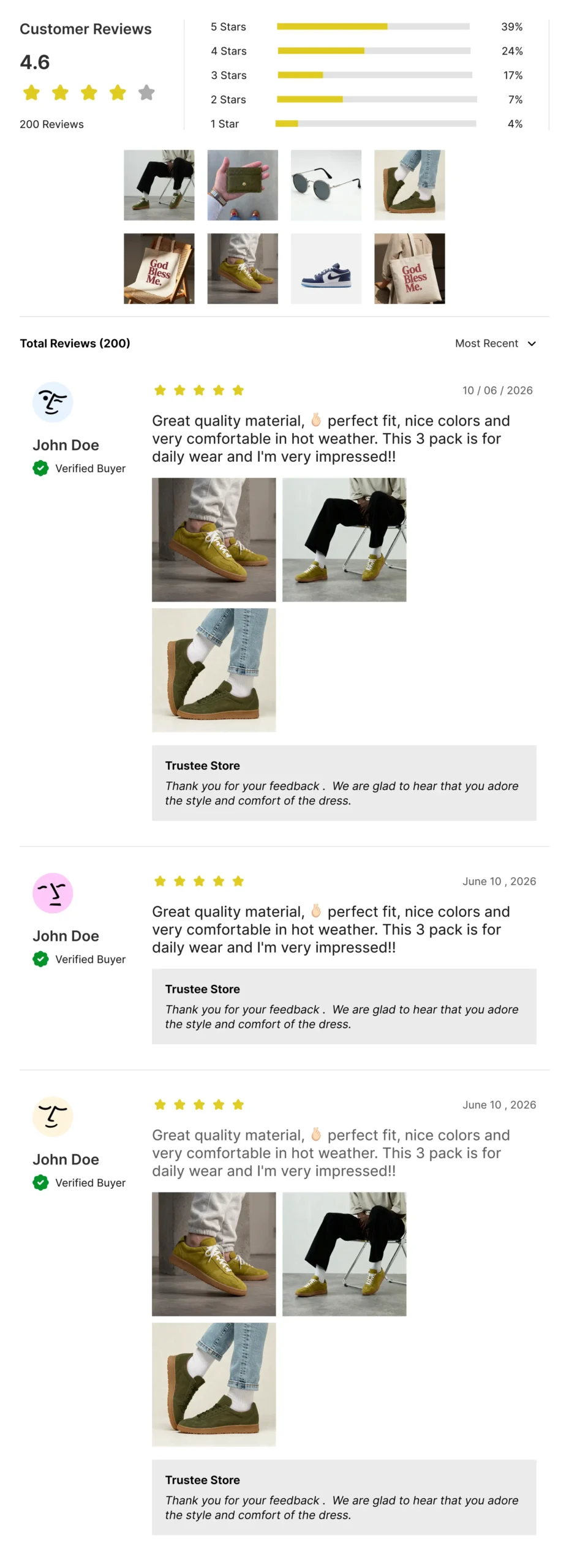 All Reviews widget preview
