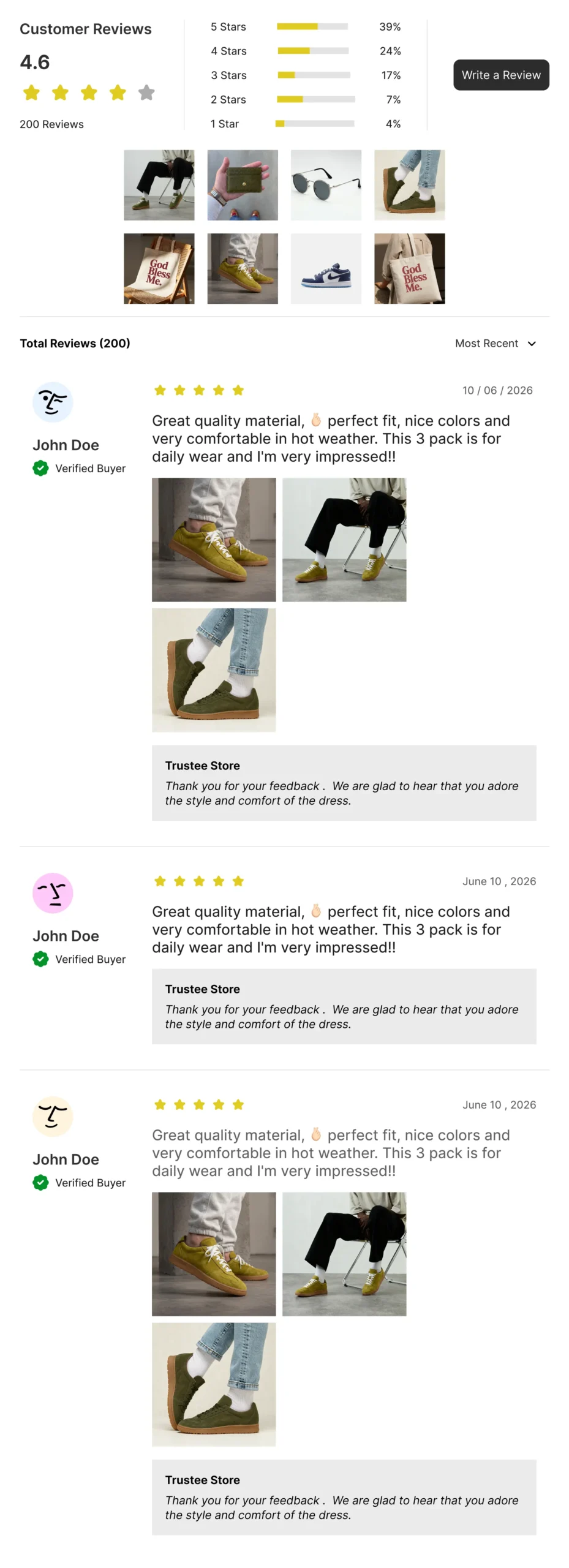Review Widget widget preview
