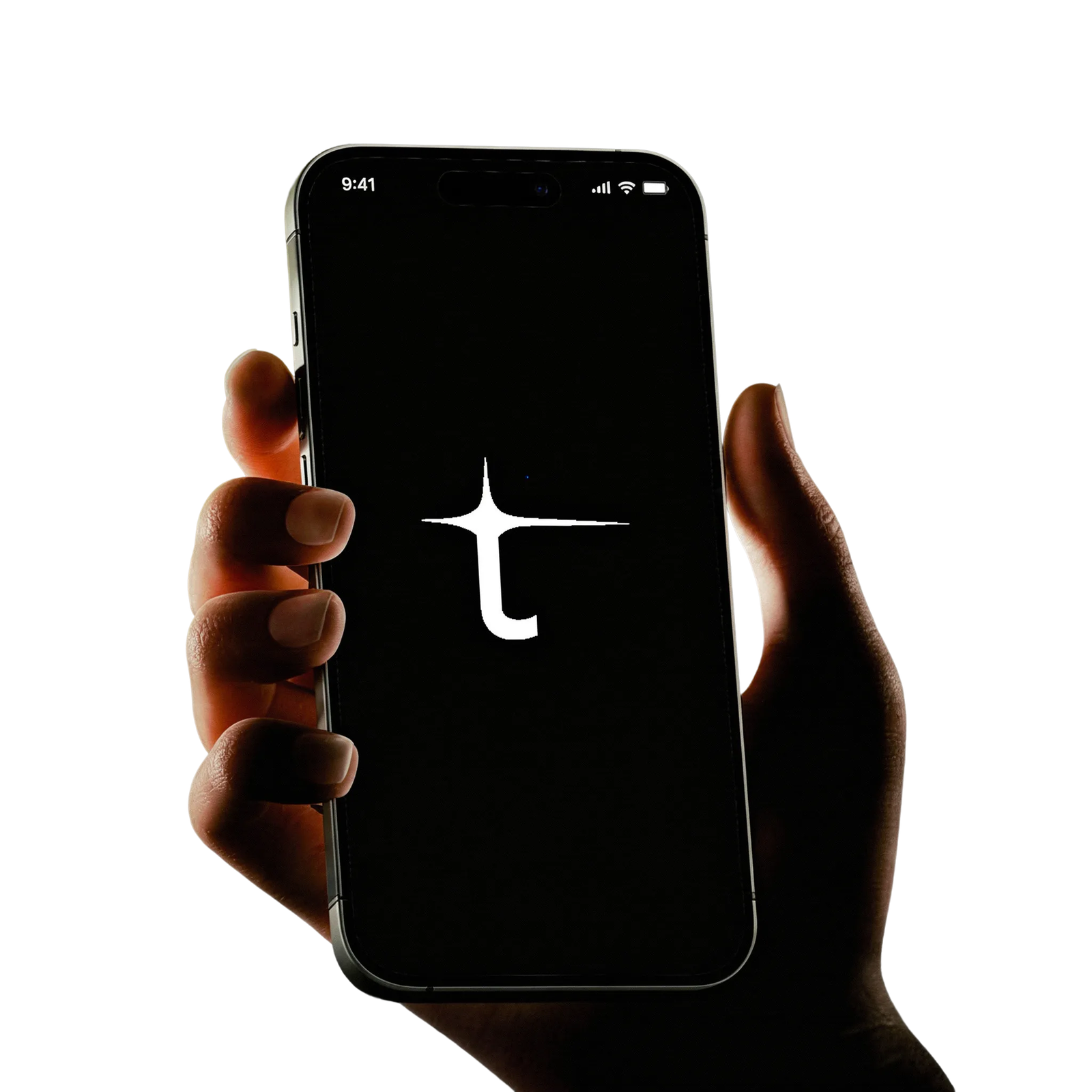 Hand holding a smartphone